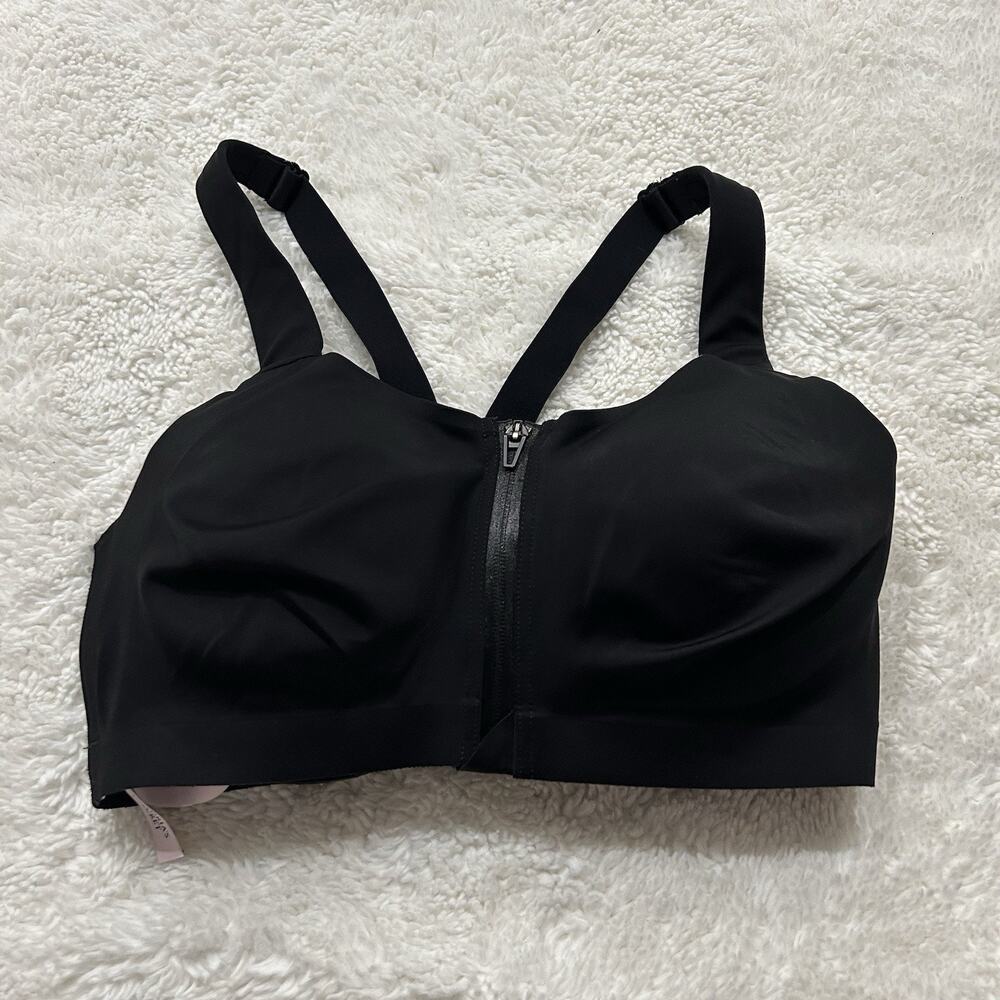 Victoria's Secret Black Front-Zip Sports Bra